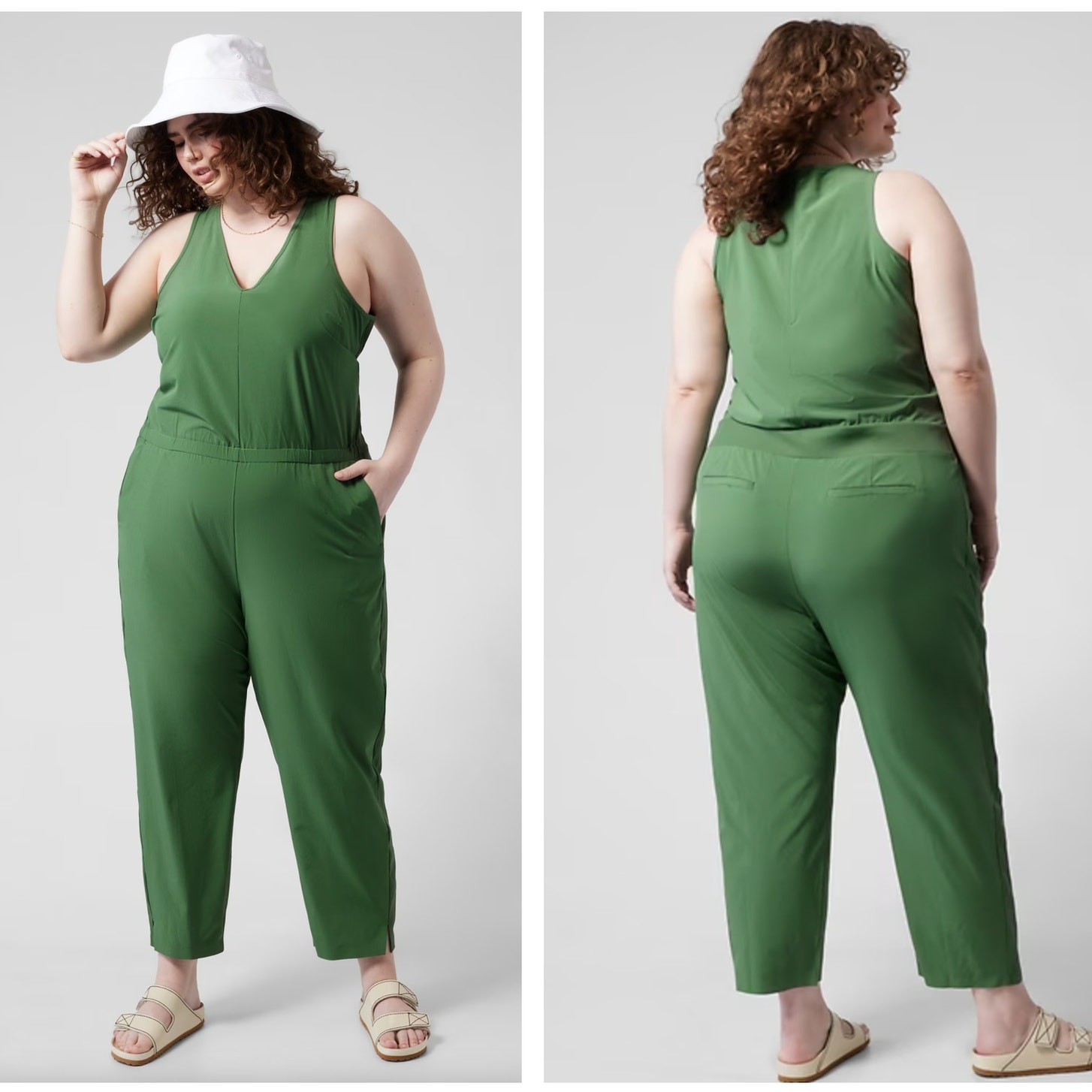 Athleta Brooklyn Jumpsuit Vineyard Green Sz 20 3a3